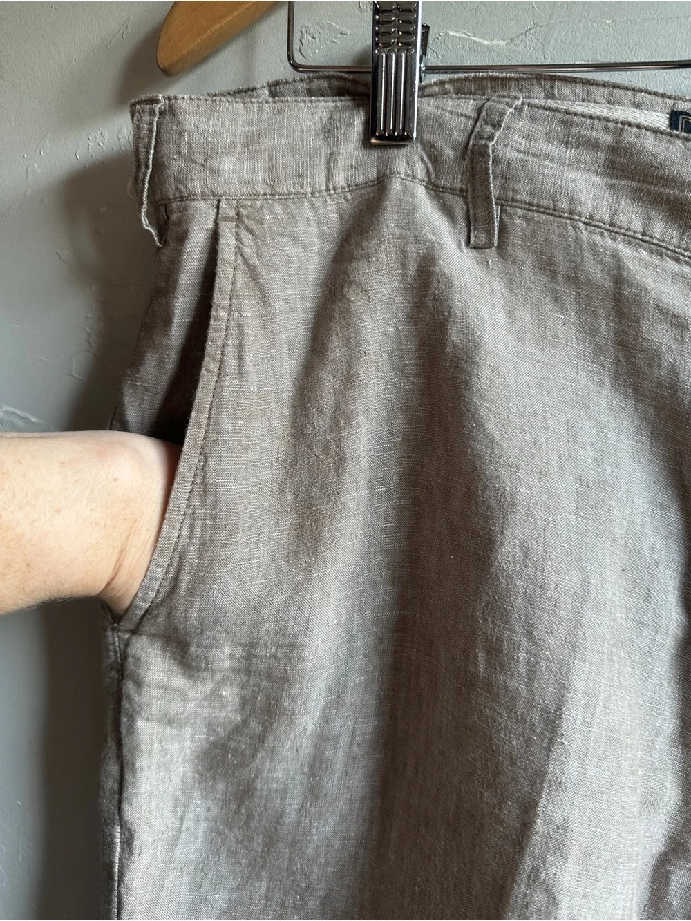 Linen Shorts Relaxed Resort Coastal Old Money Quiet Luxury Beige 36